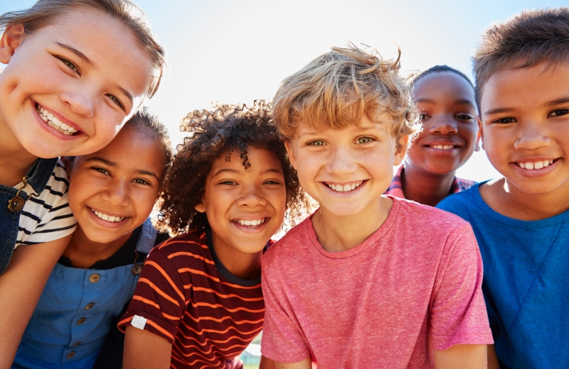 Group of happy kids